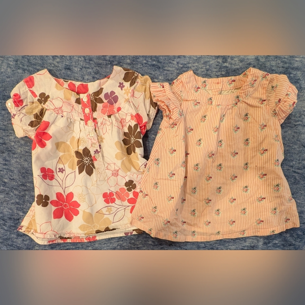 3-6M Floral and Striped Kids Dresses Set